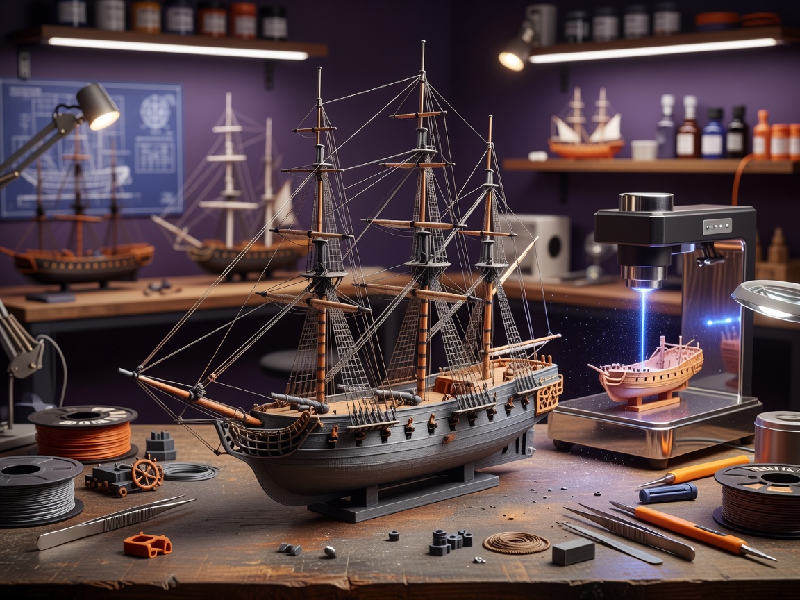 Painted scale tanker model showing orange deck houses, white hull, and detailed superstructure